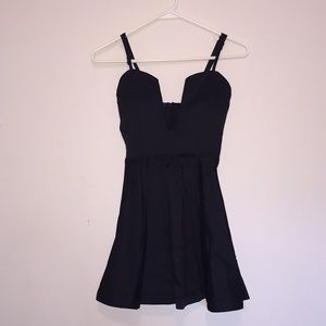 Dress with deep neckline detail